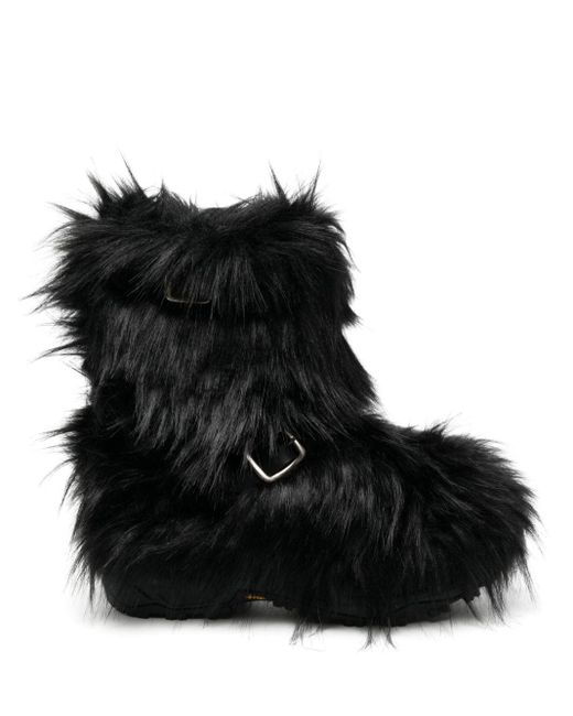 Sacai Black Faux-Fur Boots for men