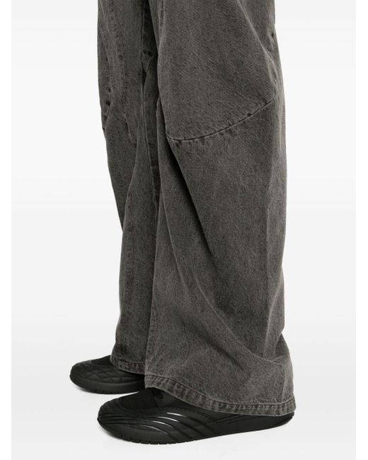 LUEDER Black David Engineered Flared Jeans for men