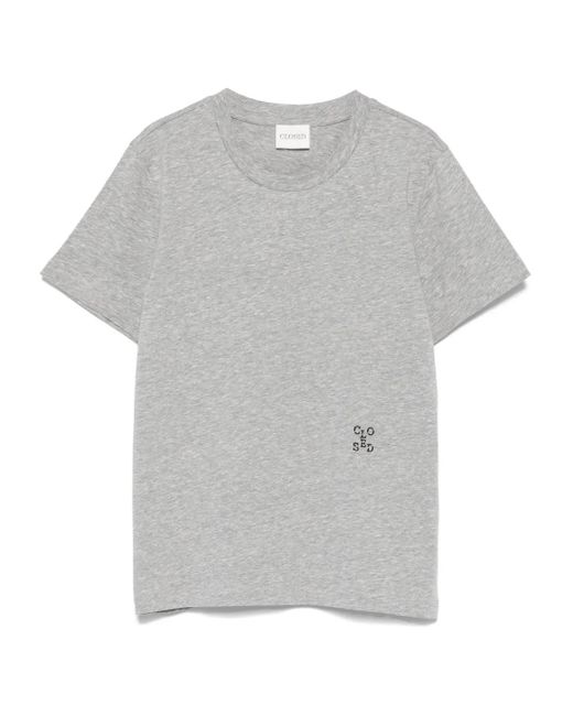 Closed Gray Logo-Embroidered T-Shirt