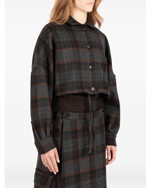 Societe Anonyme Black Checked Wool Jacket