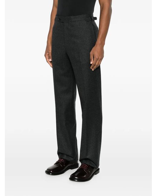 Husbands Black Wool Trousers for men