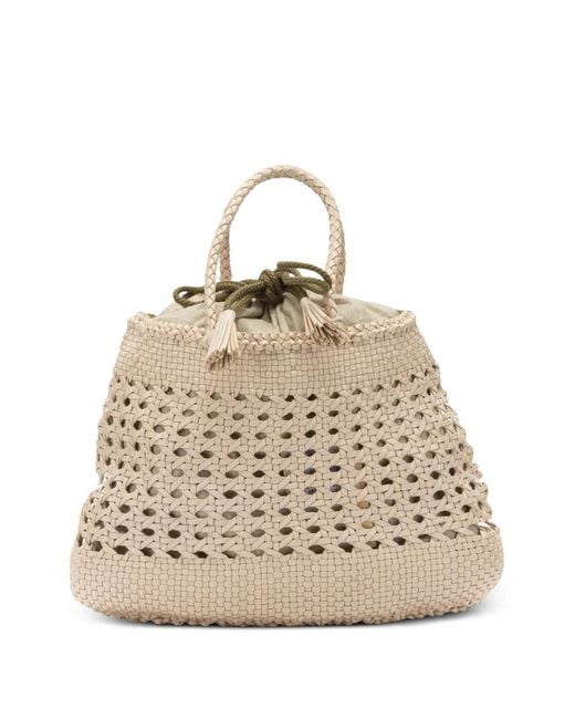 Dragon Diffusion Natural Santa Cano Woven-Leather Tote Bag