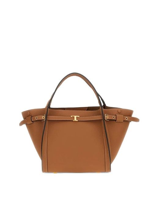 Tod's Brown Small Leather Tote Bag