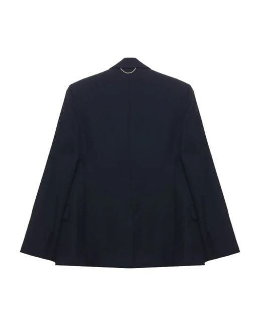 Carven Blue Double-Breasted Wool Jacket