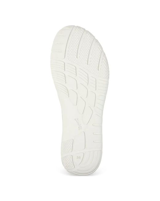 Camper White Ribbon Leather Ballet Flats