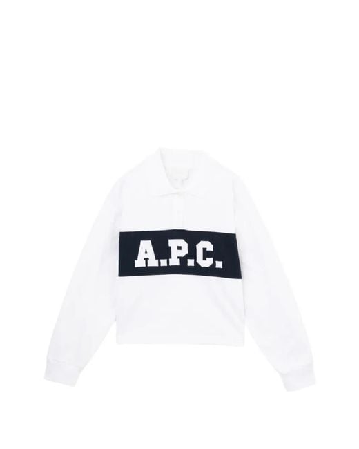 A.P.C. Blue Logo-Embroidered Polo Shirt