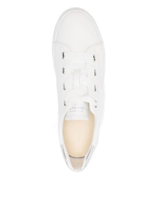 Zapatillas Avona de piel con detalle metalizado Gant de color White