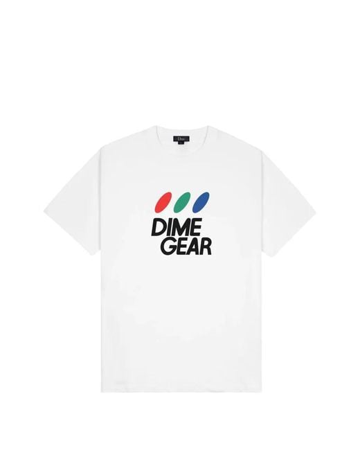 Dime White Logo-Print Cotton T-Shirt for men