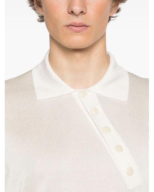 Polo Asimmetrica di Fendi in White da Uomo