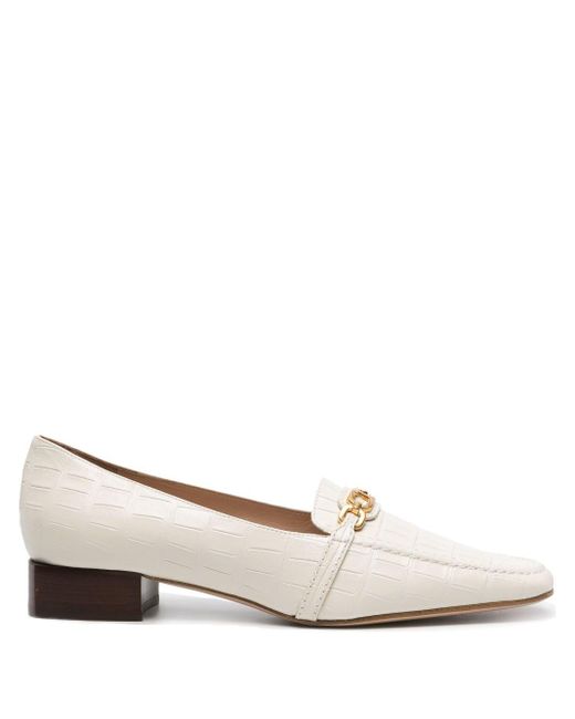 Tom Ford Natural Neutral Whitney Crocodile-effect Loafers - Women's - Calf Leather/zamac/calf Leather
