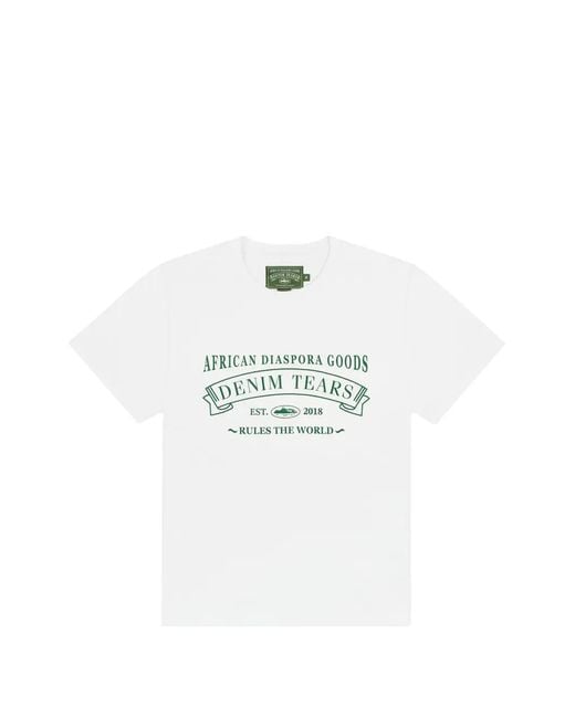 DENIM TEARS White X Corteiz Adg Graphic T-Shirt for men