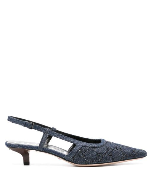 Gucci Blue GG Slingback Pump