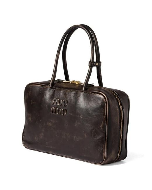 Miu Miu Black Dark Leather Handbag