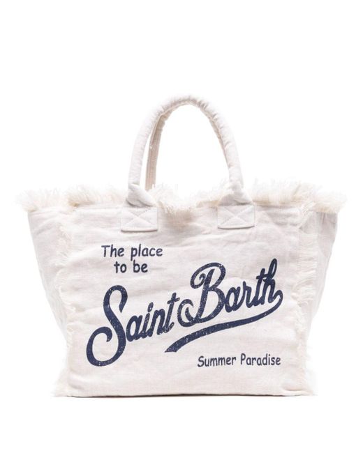 Mc2 Saint Barth Vanity Linnen Strandtas in het White