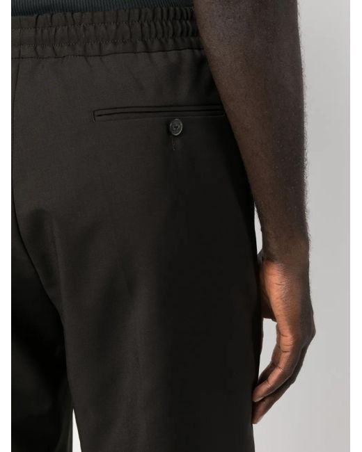 Valentino Garavani Black Straight-Leg Drawstring Trousers for men