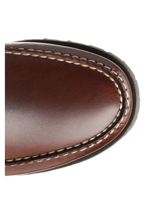 Paraboot Brown Laced Stitched Loafers for men