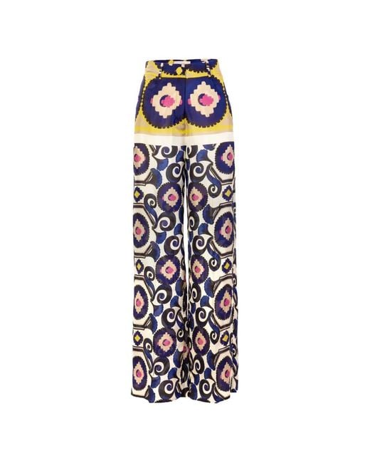 Silvia Tcherassi White Emine Printed Trousers