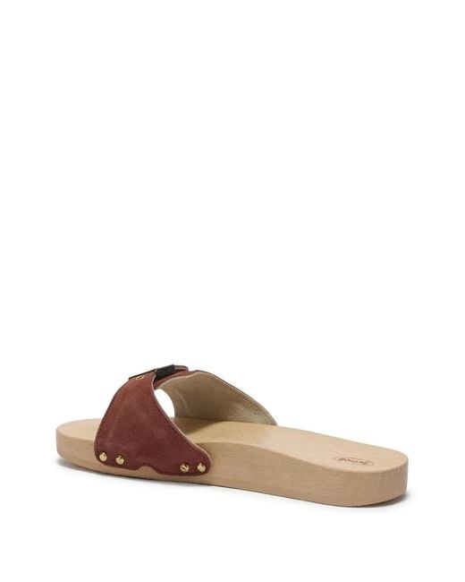 Scholl Brown Pescura Buckle-Detail Sandals