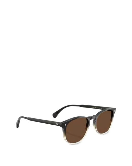 Oliver Peoples Black Finley Round-Frame Sunglasses