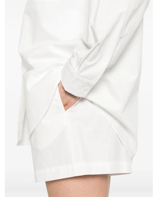 Lido White Shorts Aus Popeline