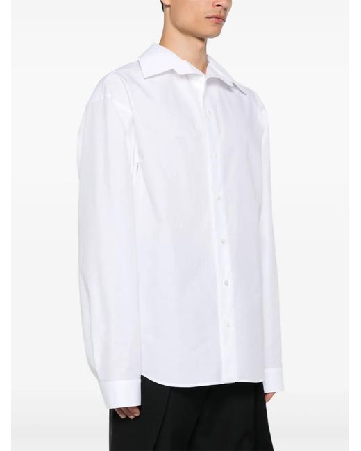 Balenciaga White Hemd Mit Stehkragen