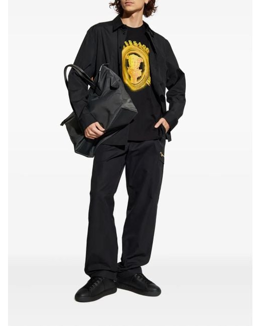 Versace Blue Zip-Pocket Trousers for men