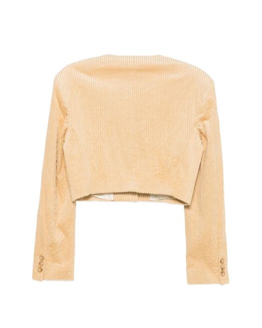 Alysi Natural Corduroy Cropped Jacket