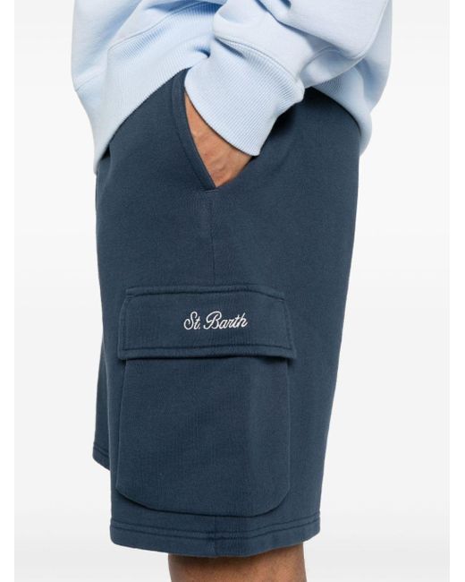 Logo-embroidered cargo shorts Mc2 Saint Barth de hombre de color Blue