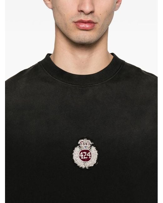 424 Black Graphic T-Shirt for men