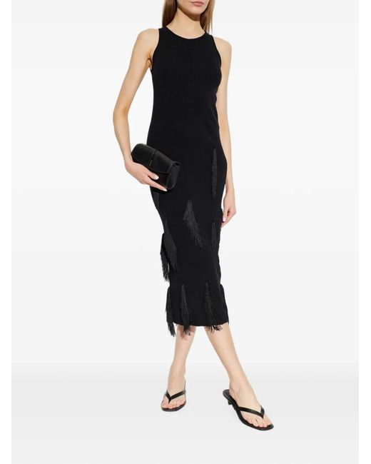IRO Black Midi Fringe Dress