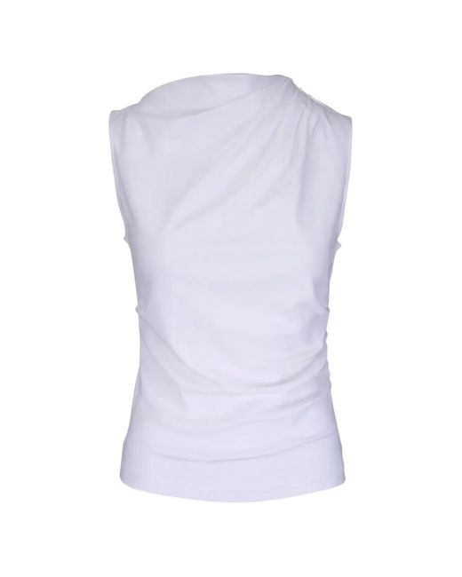 Vince Purple Draped Sleeveless Top