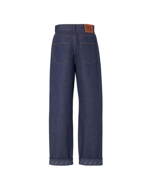 Fendi Blue Ff Reverse Denim Jeans