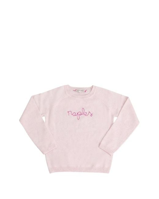 Lingua Franca Pink Naples Crewneck Marled Sweater