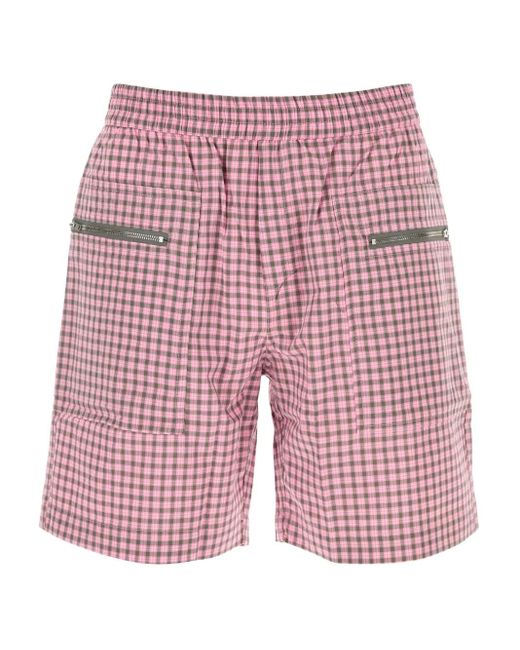 GIMAGUAS Red Check-Pattern Shorts