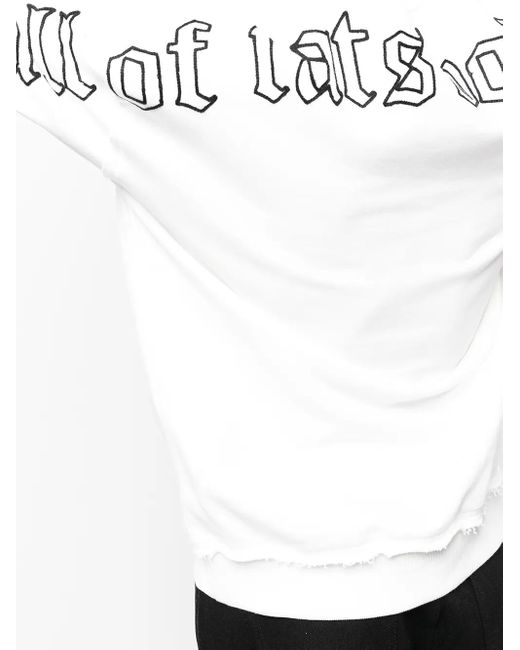 Haculla White Logo-Print Jumper for men
