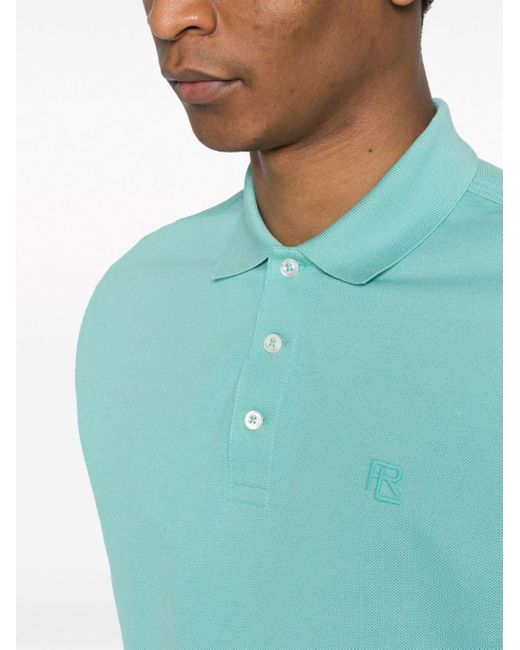 Ralph Lauren Purple Label Blue Logo-embroidered Cotton Polo Shirt for men