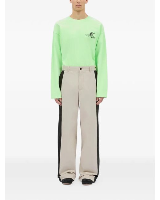 MSGM Natural Side-Stripe Trousers for men