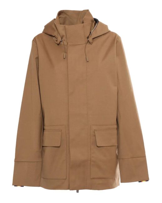 K-Way Brown Erhal Hooded Coat for men