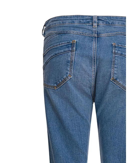Max Mara Blue Logo-Patch Five-Pocket Denim Jeans