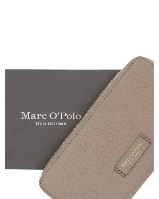 Marc O' Polo Gray Logo-Patch Pebbled-Effect Wallet