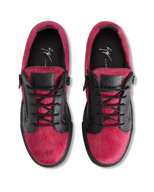 Giuseppe Zanotti Red Frankie Double-Zip Low-Top Sneakers for men