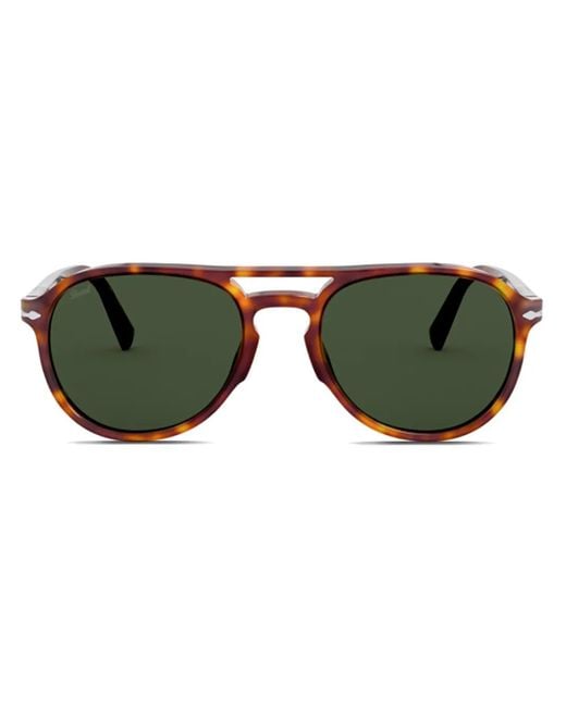 Persol Green Round-Frame Sunglasses