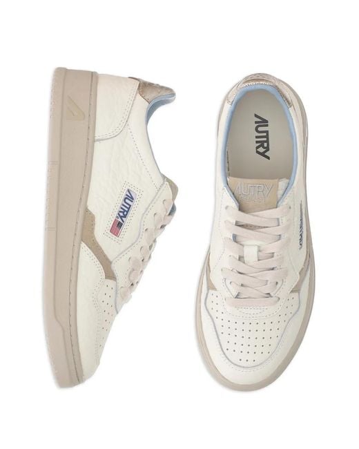 Autry White Platinum Leather Sneakers