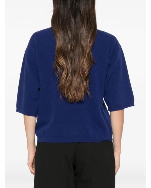Sofie D'Hoore Blue Short-Sleeve Crew-Neck Sweater