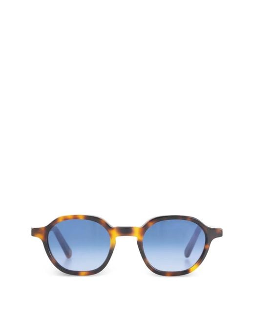 Lgr Blue Algiers Tortoiseshell-Effect Geometric-Frame Sunglasses for men
