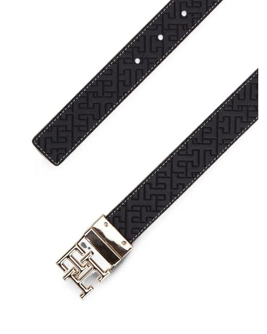 Tommy Hilfiger Natural Logo-Monogram Reversible Belt