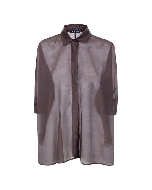 DR. HOPE Purple Chemise Boutonnée À Effet De Transparence