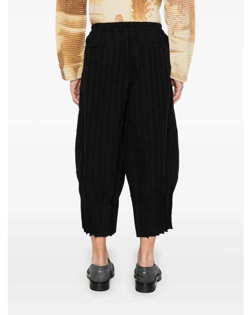 CHIAHUNG SU Black Striped Trousers for men