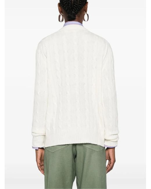 Polo Ralph Lauren White Cable-Knit Sweater