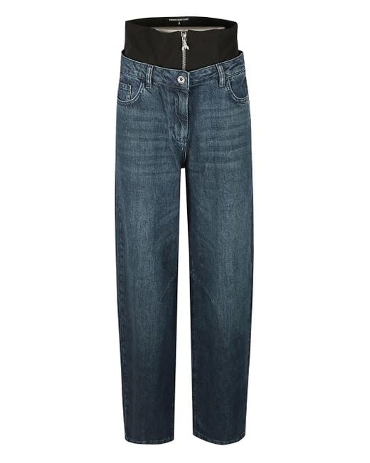 Patrizia Pepe Blue Split-Hem Jeans